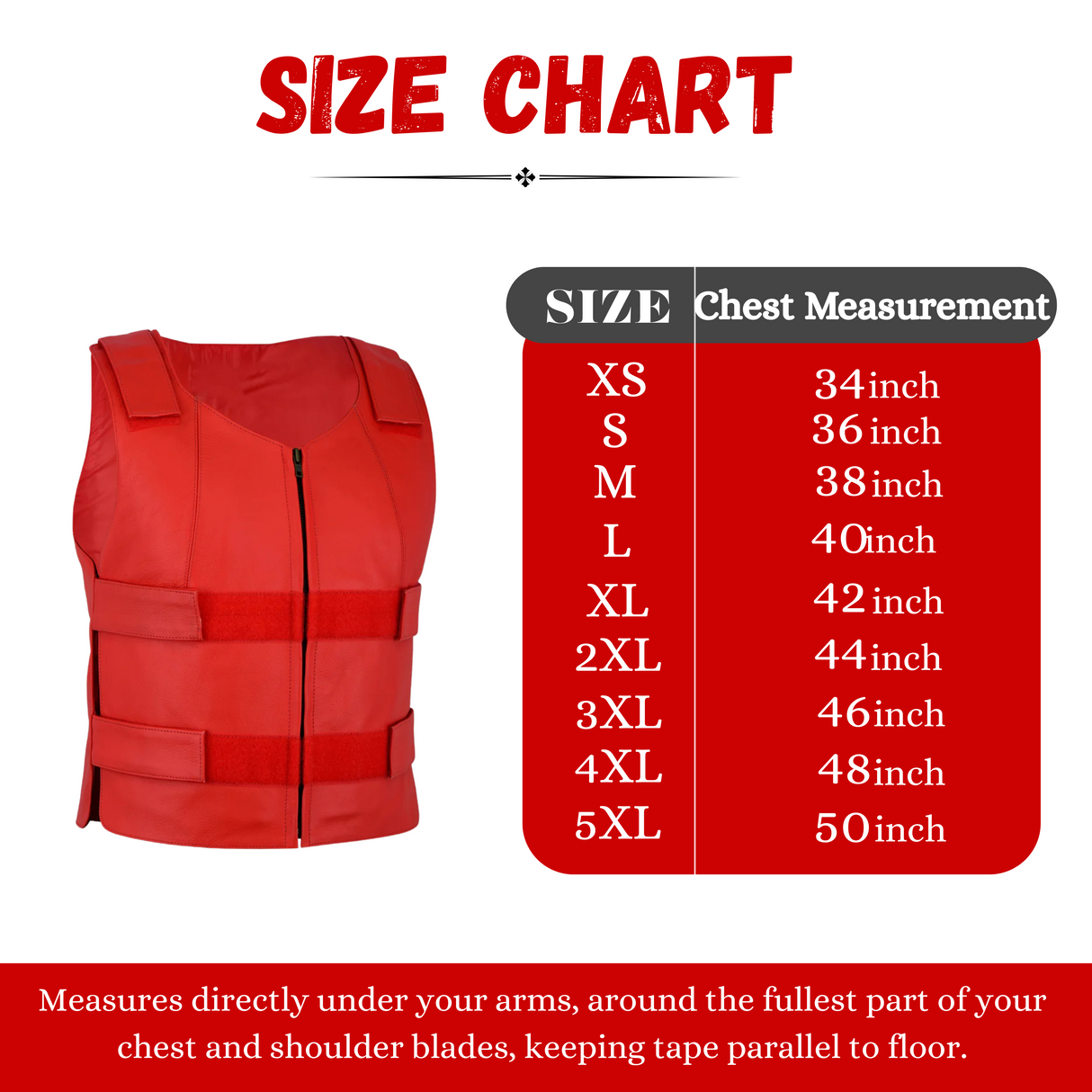 Ladies Red bulletproof style leather vest - Police vest