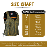 Women's Distressed Brown ‘Open Neck’ Side Laces Motorcycle Leather Vest