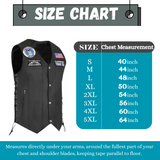 Airforce Black Men's Genuine 7 Pocket Motorcycle Biker Leather Vest