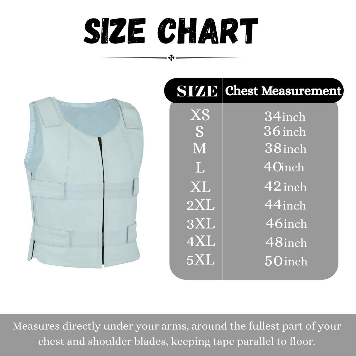 Women White Bullet proof style leather Vest for Biker club