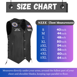 Navy Black Men's Genuine 7 Pocket Motorcycle Biker Leather Vest