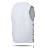 Men's Genuine White Leather 7 Pockets Motorcycle Biker Vest ANARCHY White SOA