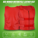 Ladies Red bulletproof style leather vest - Police vest