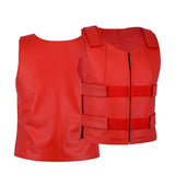 Ladies Red bulletproof style leather vest - Police vest