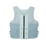 Women White Bullet proof style leather Vest for Biker club