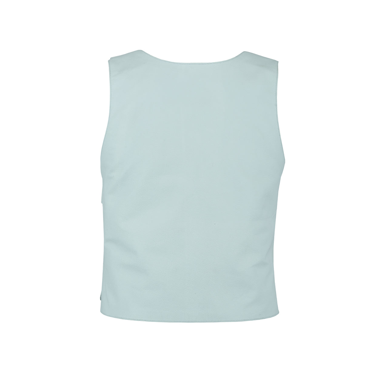 Women White Bullet proof style leather Vest for Biker club