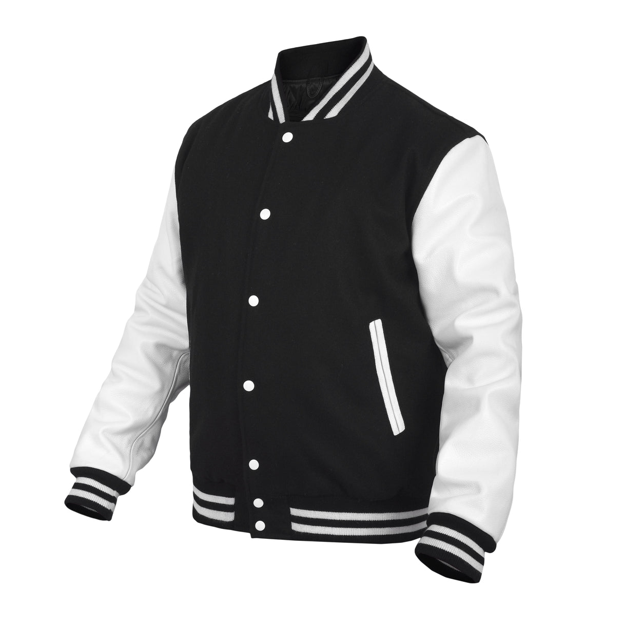 Leather Varsity Jacket Letterman Jacket Baseball Jacket Banded Collar