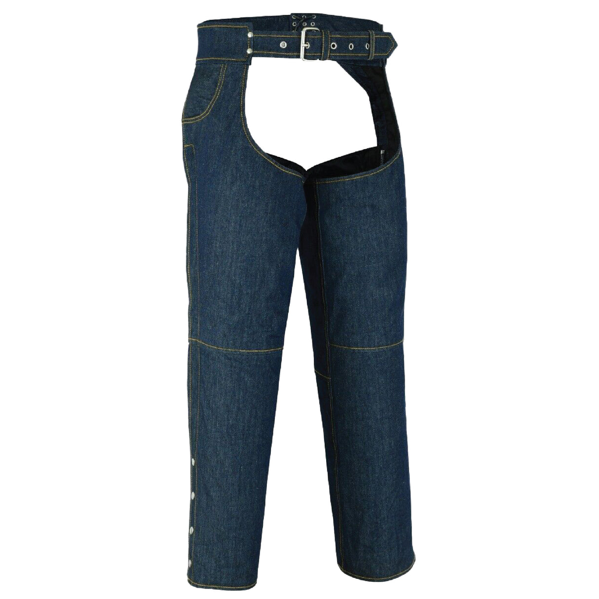 Blue Denim Lightweight Motorcycle Style Riding Chap