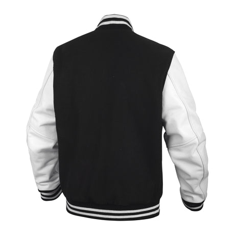Leather Varsity Jacket Letterman Jacket Baseball Jacket Banded Collar