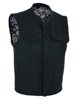 Men's Motorcycle Canvas Vest with Concealed Carry Pockets – Highland V2 - Men Leather Vests - Product View 5