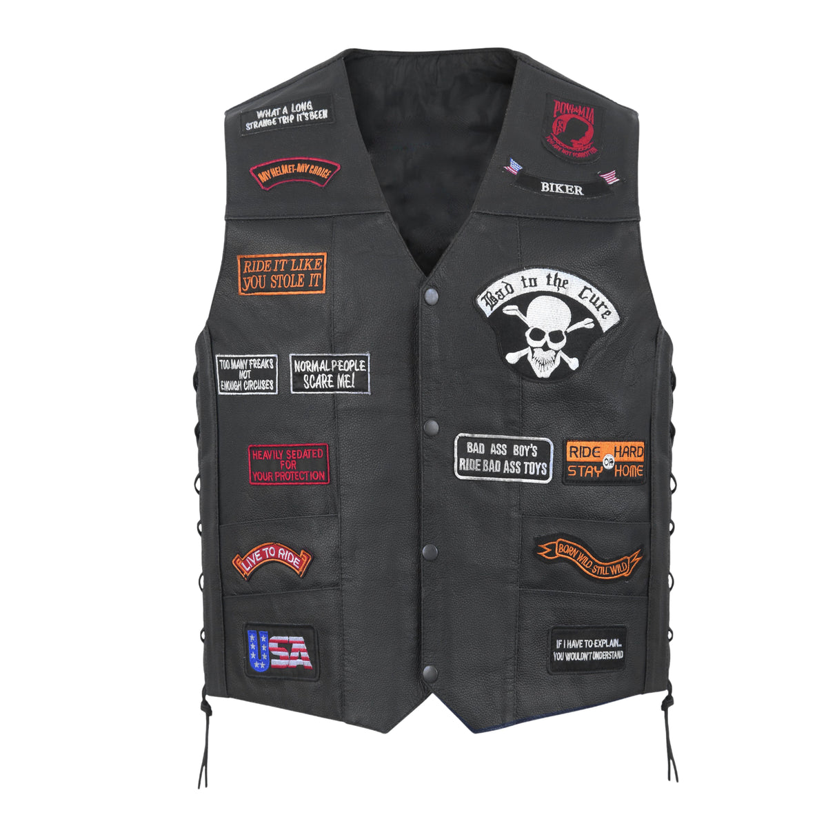Men's Side Lace Vest Pre-Patched Vest – 23 Total Patches