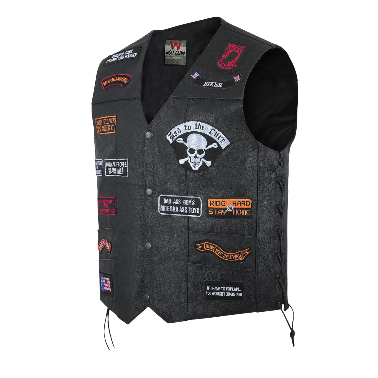 Men's Side Lace Vest Pre-Patched Vest – 23 Total Patches