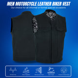 Men's Motorcycle Canvas Vest with Concealed Carry Pockets – Highland V2 - Men Leather Vests - Back View