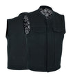 Men's Motorcycle Canvas Vest with Concealed Carry Pockets – Highland V2 - Men Leather Vests - Front View