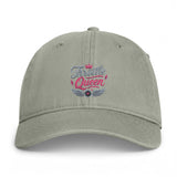 Throttle Queen Embroidered Cap — Vintage Coastal Washed Baseball Hat Printify