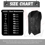 Men's Black Leather Classic V-Neck Motorcycle Rider Vest