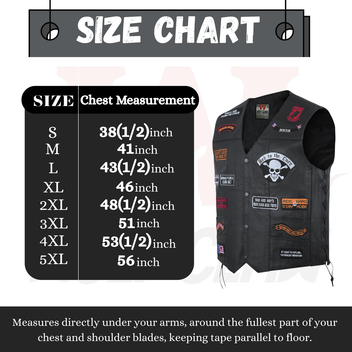 Men's Side Lace Vest Pre-Patched Vest – 23 Total Patches