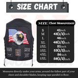 Men's Side Lace Eagle& Flag Pre-Patched Motorcycle Vest