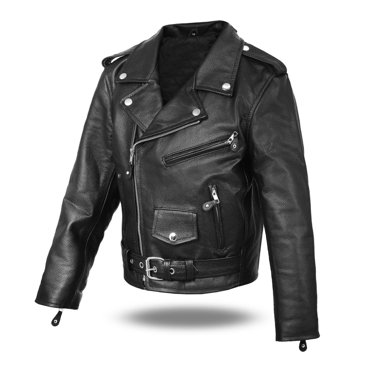 Traditional Motorcycle Kids Leather Jacket Boys/Girls Classic Biker Jacket