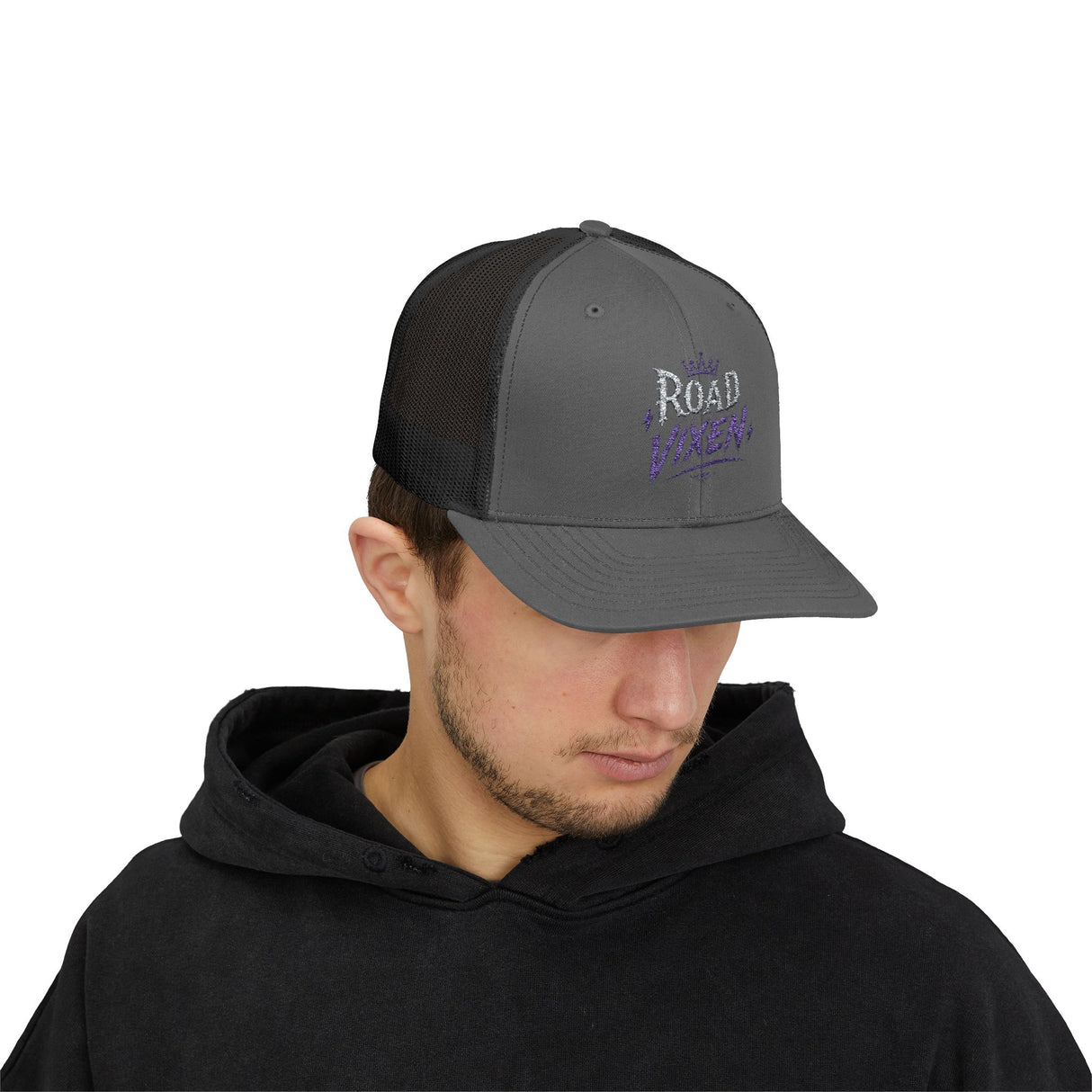 Road Vixen Trucker Cap — Retro Crown Snapback Mesh Hat
