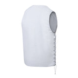 Men's Genuine White Leather 7 Pockets Motorcycle Biker Vest ANARCHY White SOA