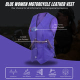 Women's Purple lace up side Motorcycle clubs Leather Vest