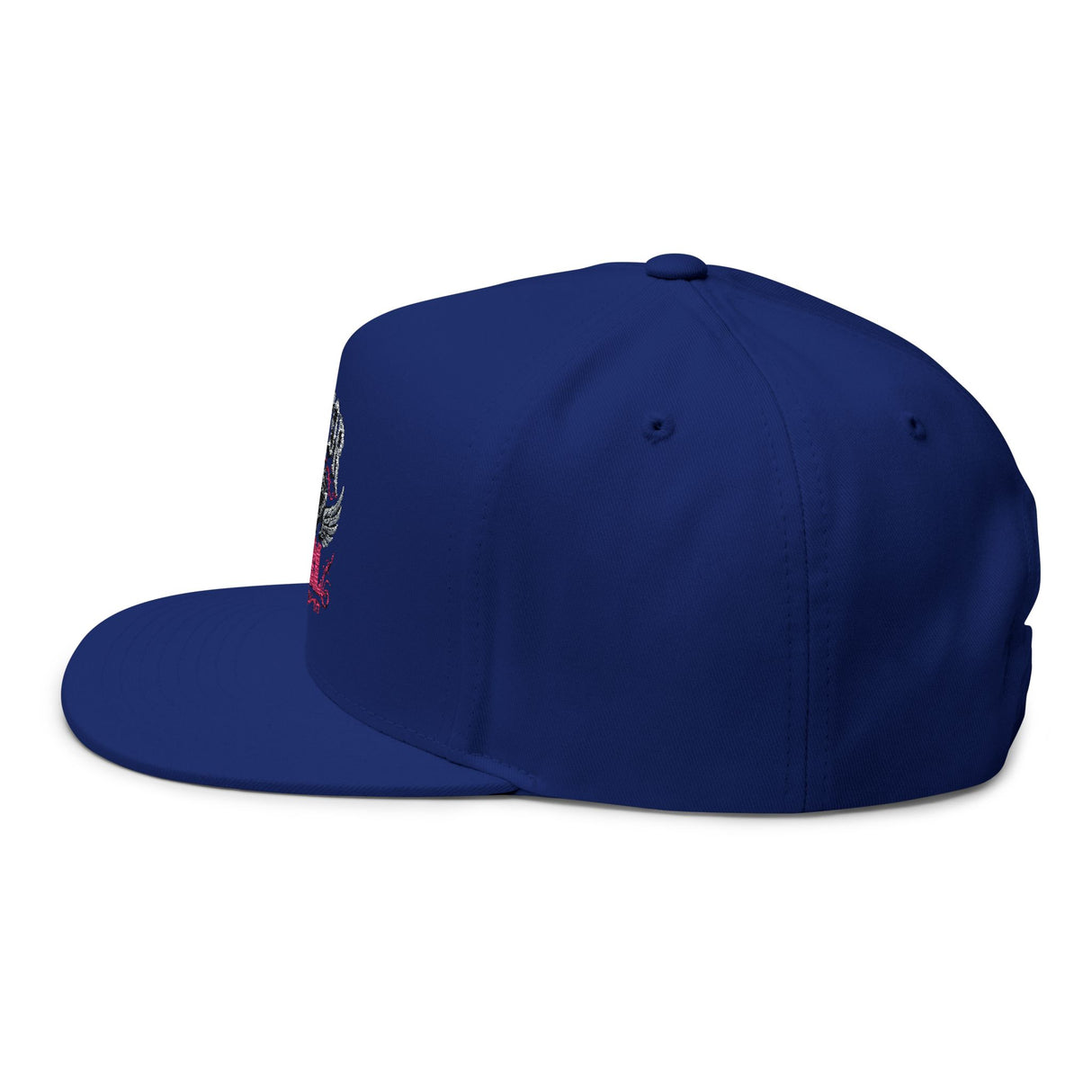 Motor Girl Embroidered Flat Bill Cap — Women's Biker Snapback Hat