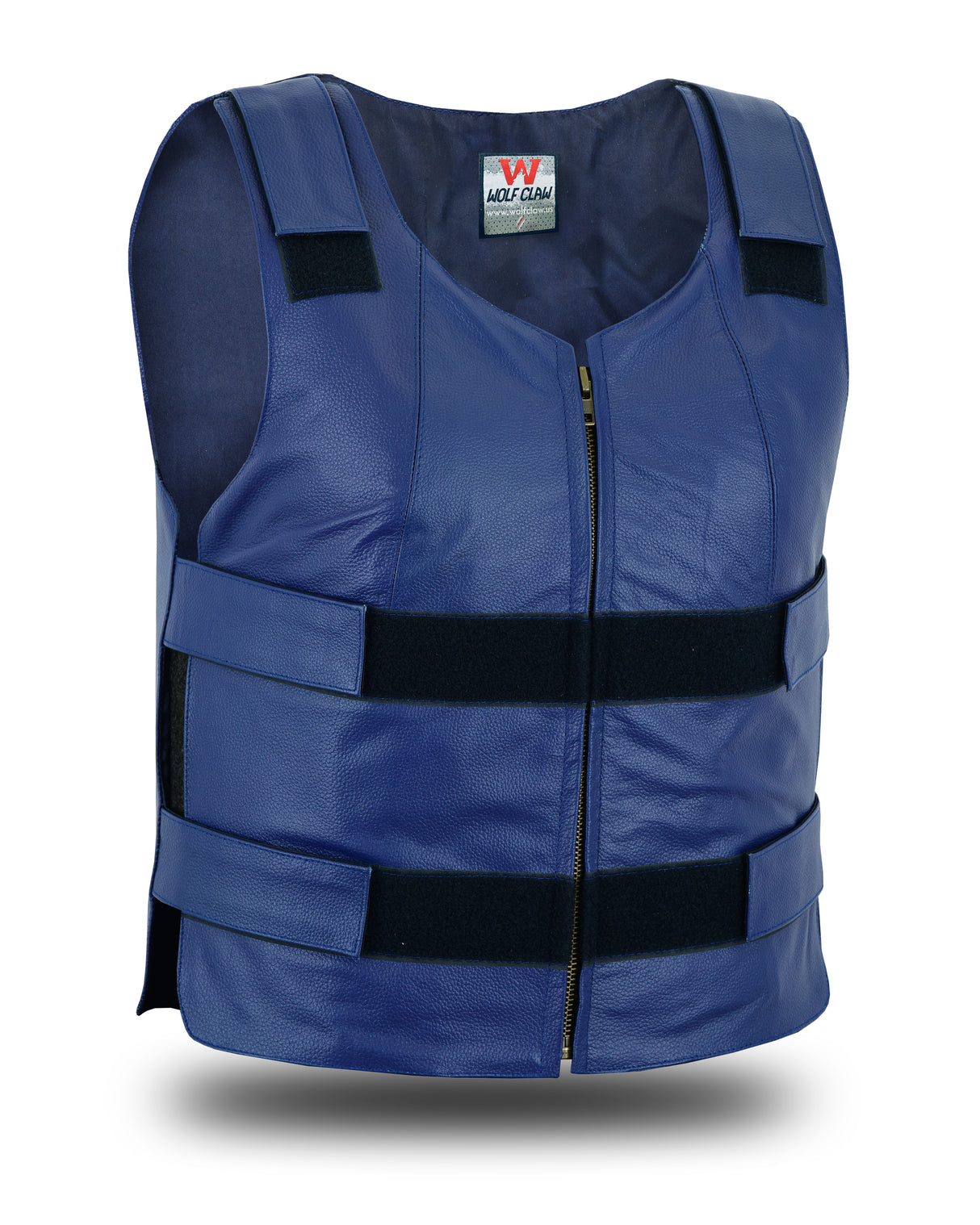 Navy Blue bulletproof Style Motorcycle Club Leather Women's Vest
