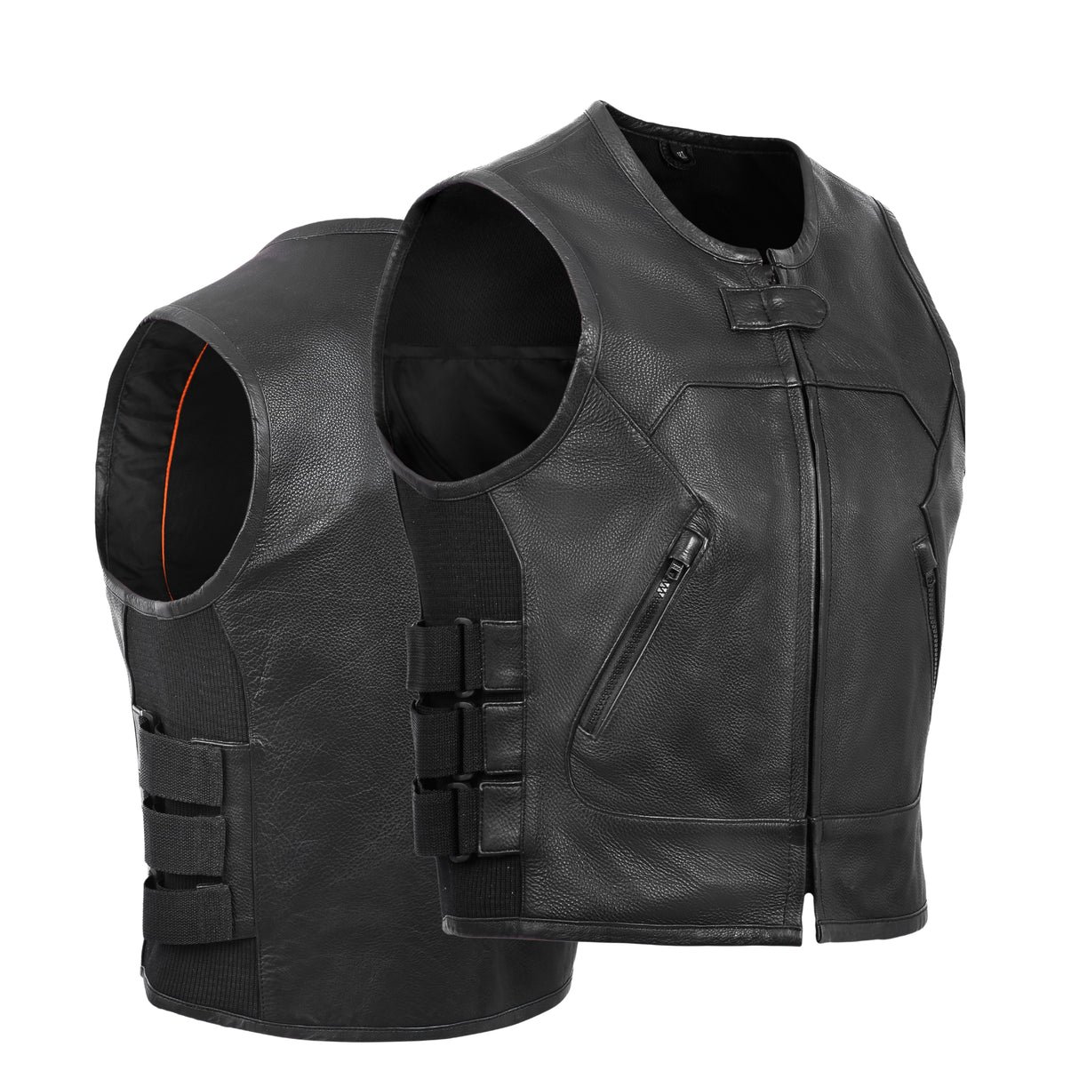 Women's Black SWAT Team & Bulletproof Style Leather Vest