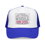 Trucker Hat – Two Wheels One Soul Motorcycle Foam Cap Printify