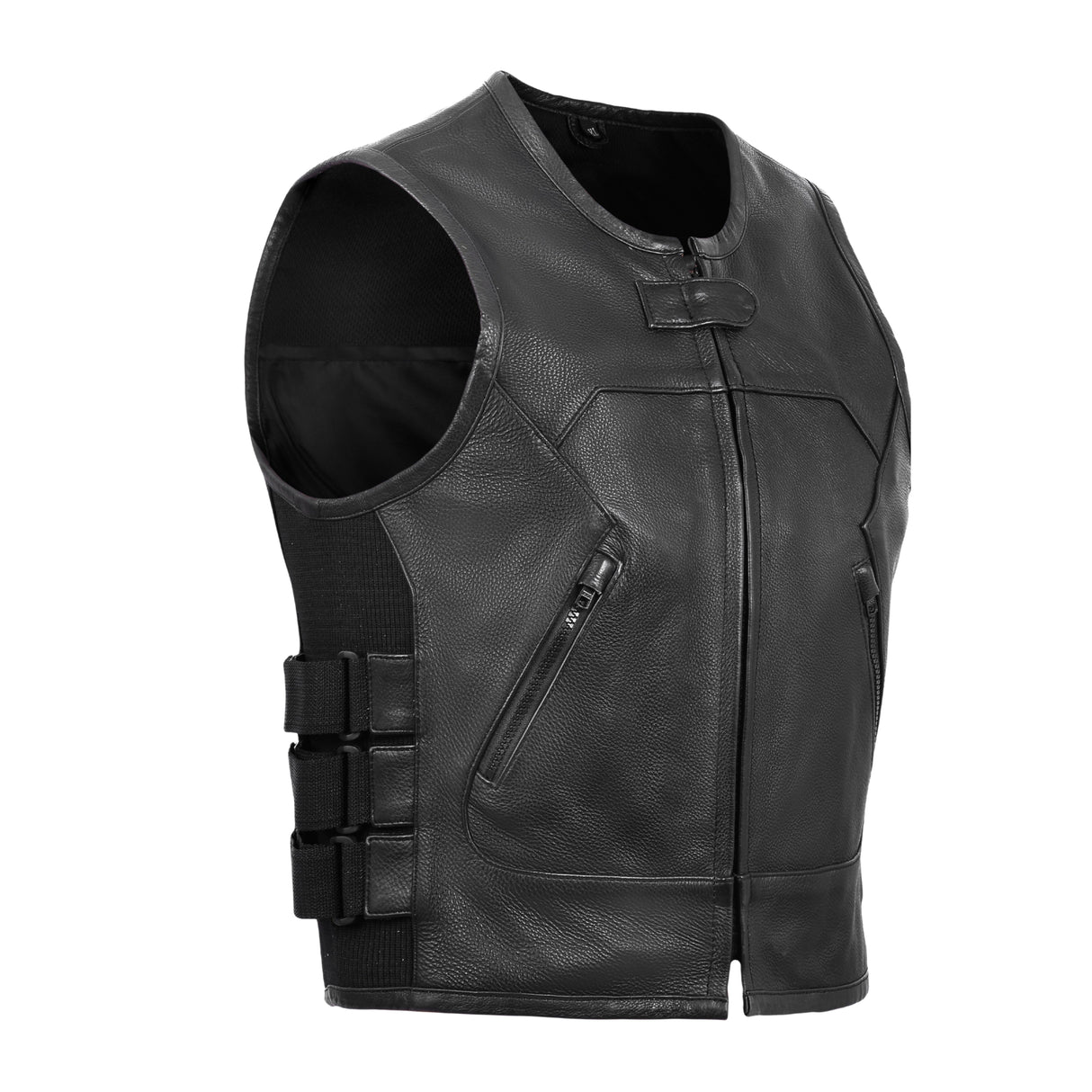 Women's Black SWAT Team & Bulletproof Style Leather Vest