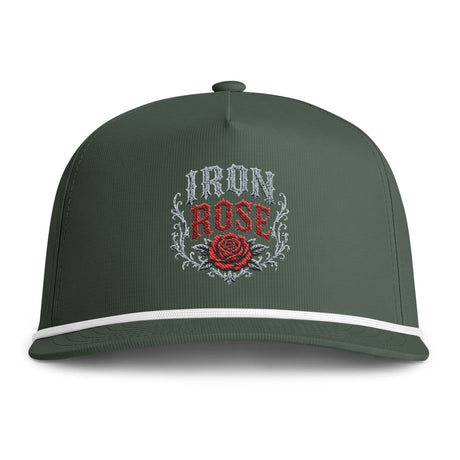 Embroidered "Iron Rose" Rope Cap — Vintage Floral Trucker Hat