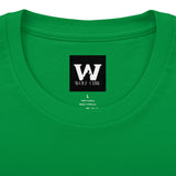 Green crew tee with WOLF CLAW logo on the chest, size L.