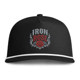 Embroidered "Iron Rose" Rope Cap — Vintage Floral Trucker Hat