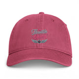 Throttle Queen Embroidered Cap — Vintage Coastal Washed Baseball Hat Printify
