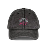 Vintage Embroidered Cap — "She Rides Wild" Retro Baseball Hat - Hats - Side & Angle View