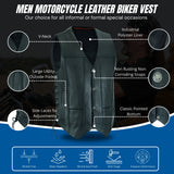 Men Motorcycle Covington Gun Pocket, Side Lace Leather Vest