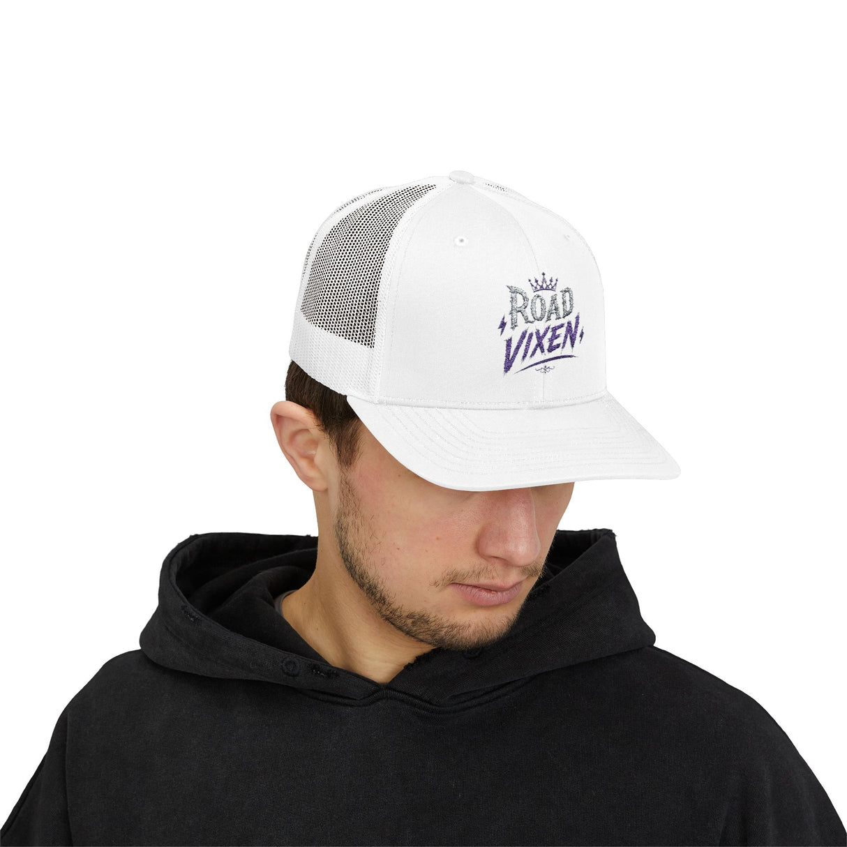Road Vixen Trucker Cap — Retro Crown Snapback Mesh Hat