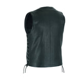 Men Motorcycle Covington Gun Pocket, Side Lace Leather Vest