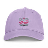 Throttle Queen Embroidered Cap — Vintage Coastal Washed Baseball Hat Printify