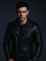 Classic MC Leather Jacket with Plain sides