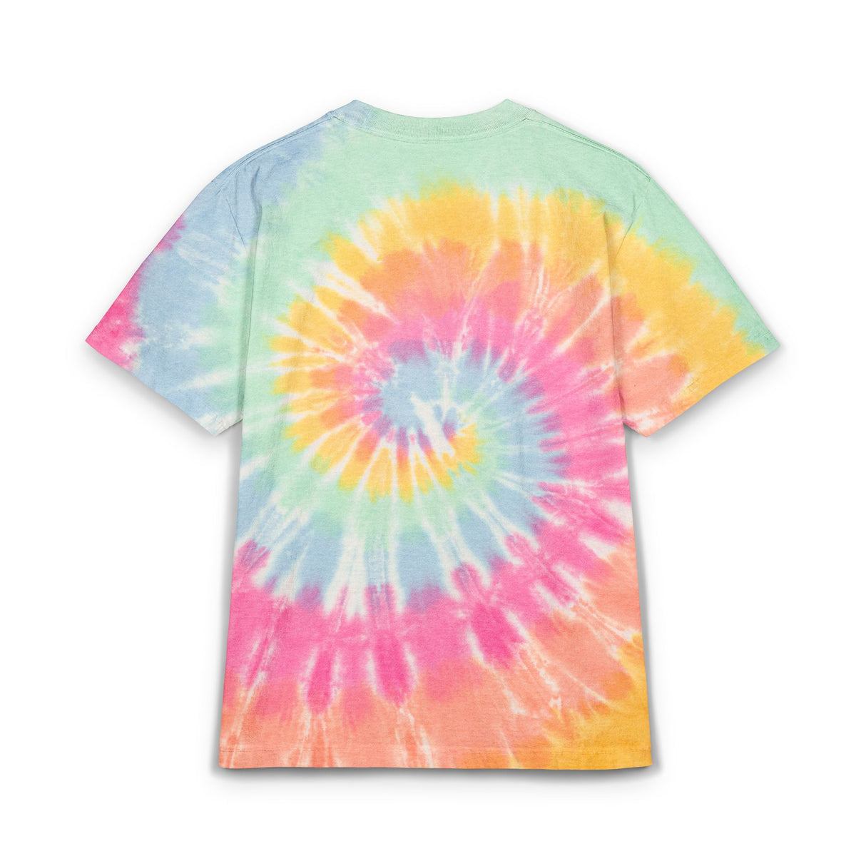 Tie-Dye Spiral Tee — Embroidered "Vibes & Love" Oversized T-Shirt