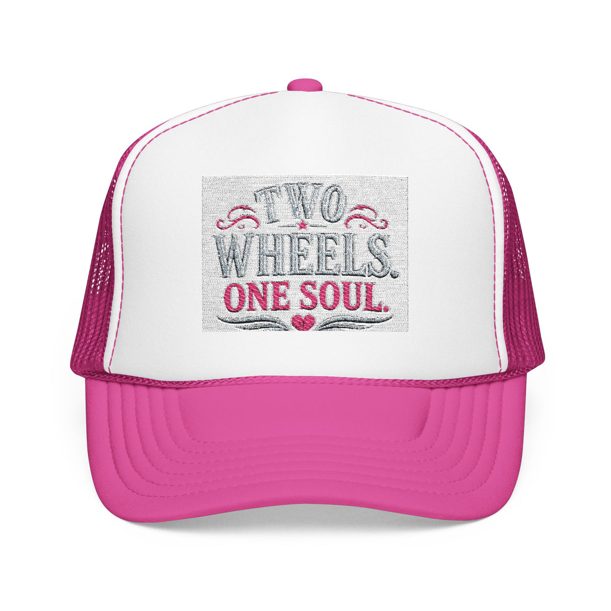 Trucker Hat – Two Wheels One Soul Motorcycle Foam Cap Printify