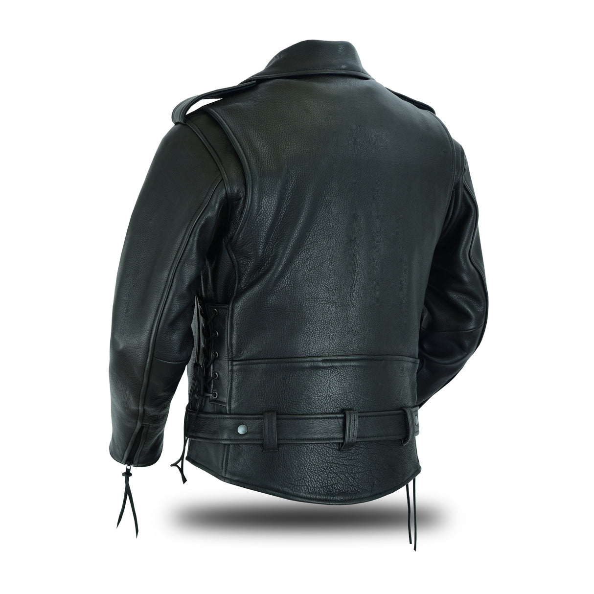 Authentic Highway Patrol Leather Jacket Black Hardware Kidney Back