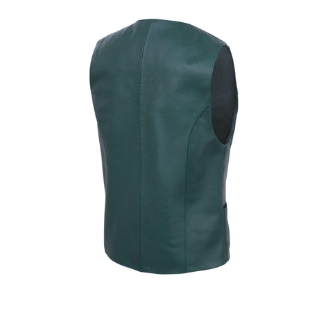 Ladies Women Soft Leather Biker Motorcycle Vest - Women Leather Vests - Side & Angle View