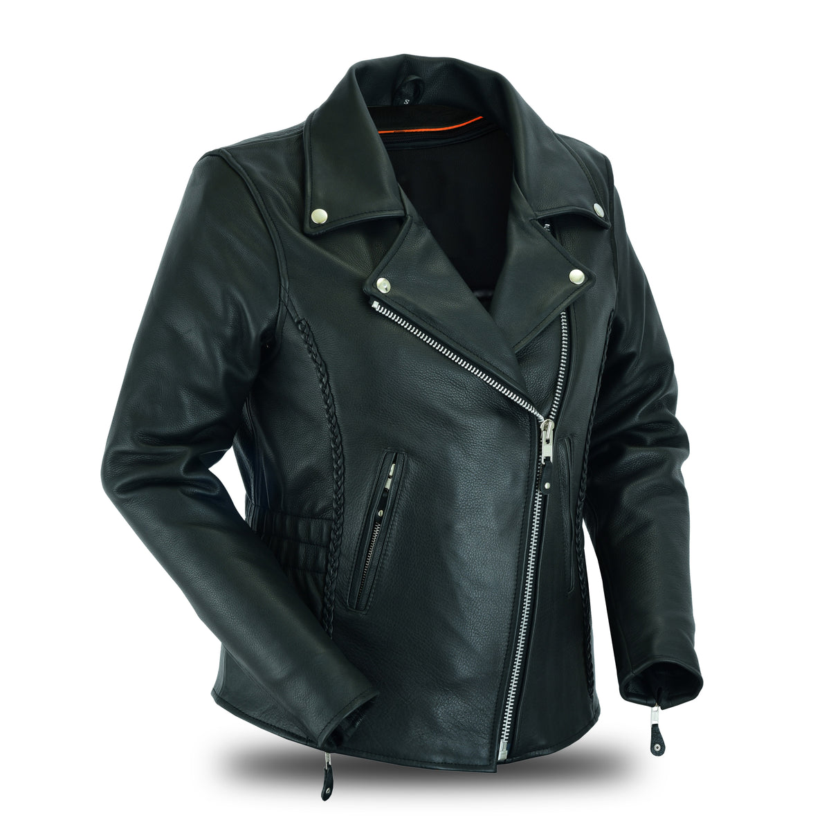 Women's Full Length Motorcycle Jacket with Side Stretch Gun Pocket