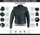 Women's Full Length Motorcycle Side Lace Ammo Pocket Jacket