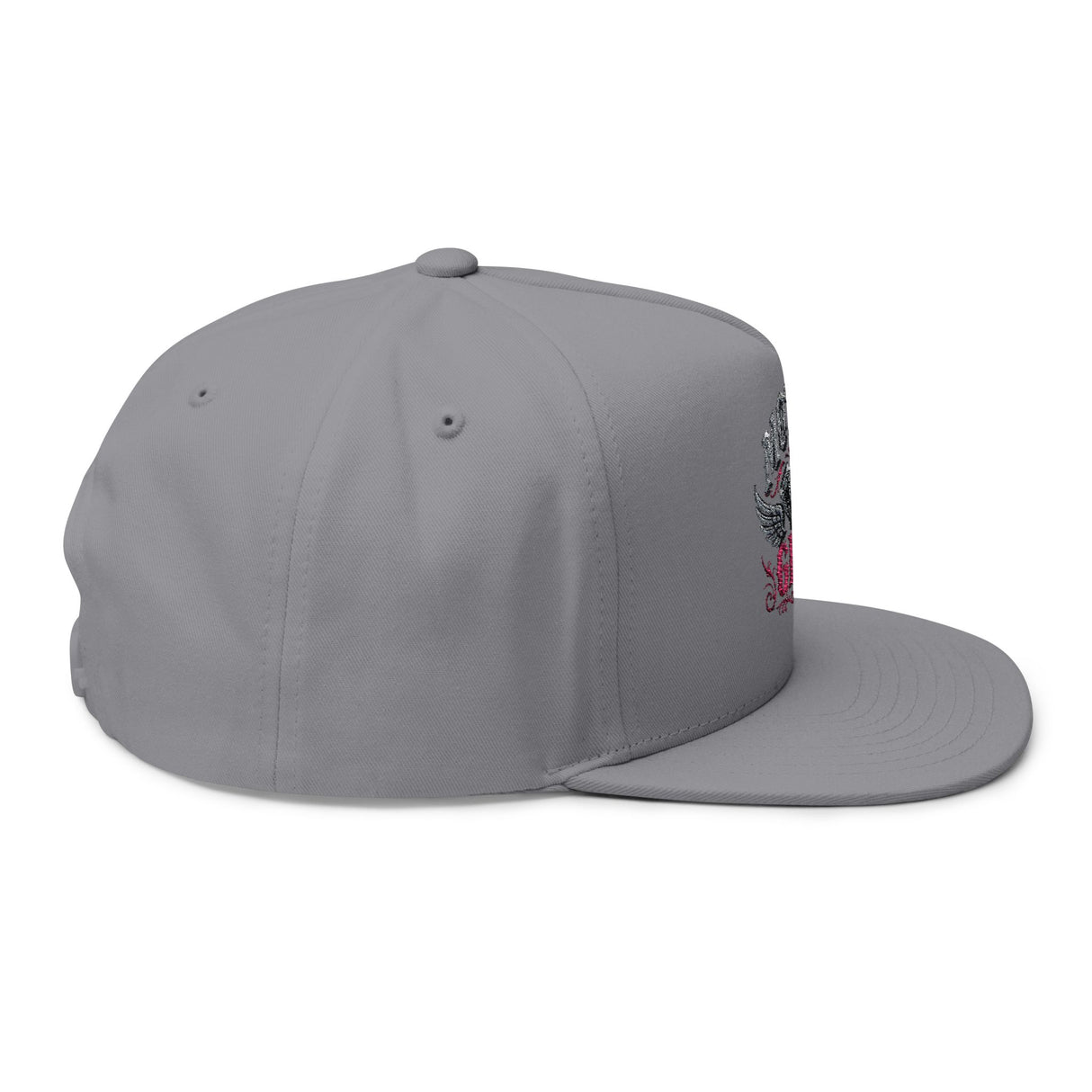 Motor Girl Embroidered Flat Bill Cap — Women's Biker Snapback Hat