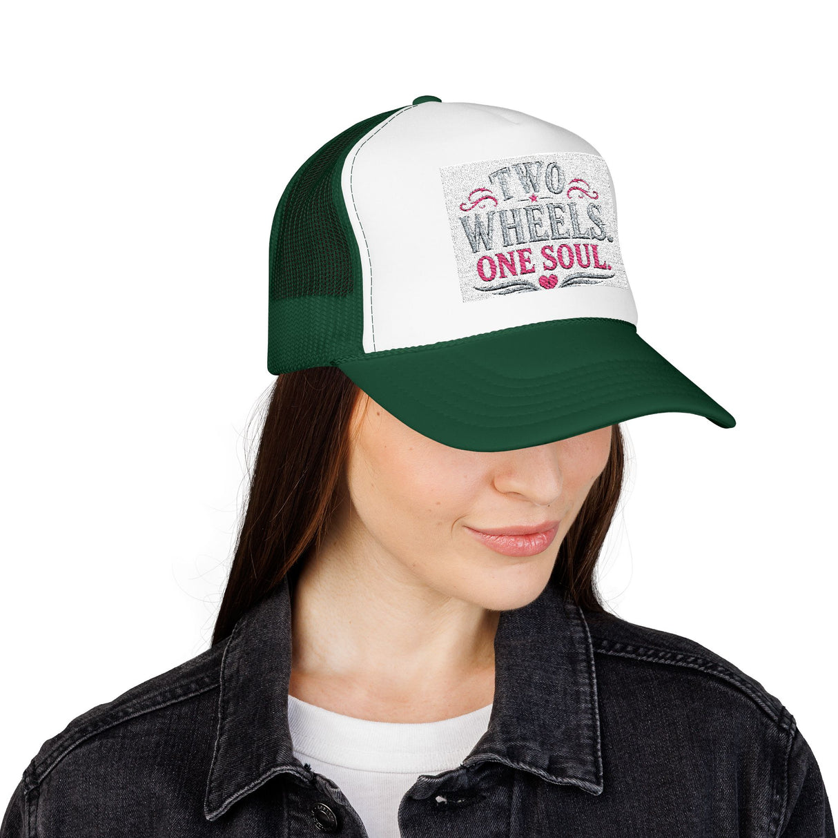 Trucker Hat – Two Wheels One Soul Motorcycle Foam Cap Printify