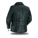 Women's Full Length Motorcycle Jacket with Side Stretch Gun Pocket
